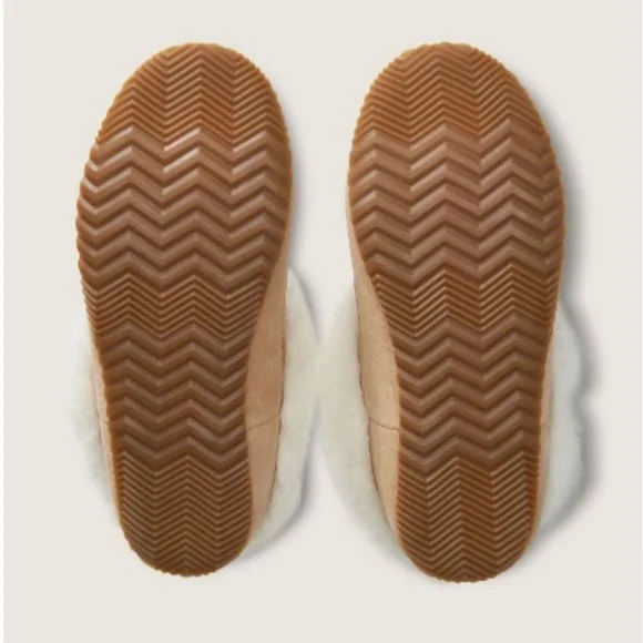Sorel Women’s Go Coffee Run Slippers Tan Suede Leather Fur Slip On Shoes Nwt - Picture 5 of 16